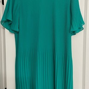 Naked Zebra Green Pleated Dress
